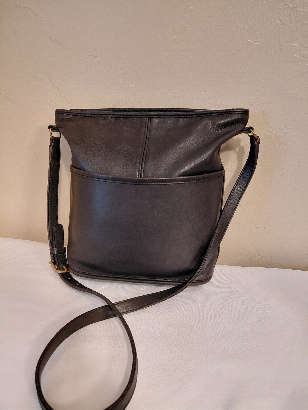 Coach Vintage Bleecker Bucket Bag, Black Leather.